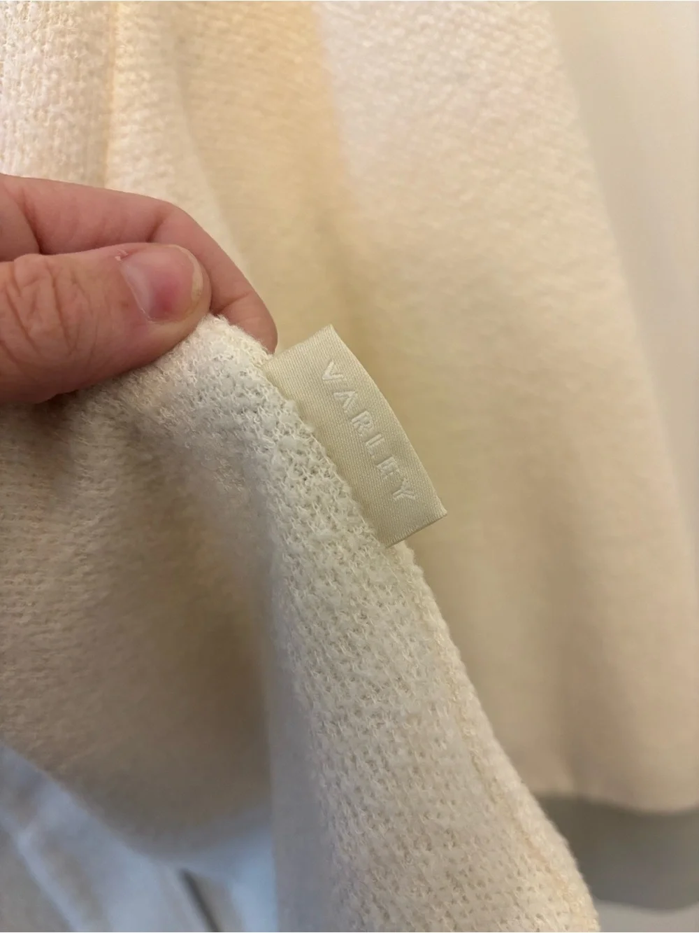 NWT Varley Margate Textured Sweater in Ivory size Medium Bomber sweatshirt - Picture 4 of 8